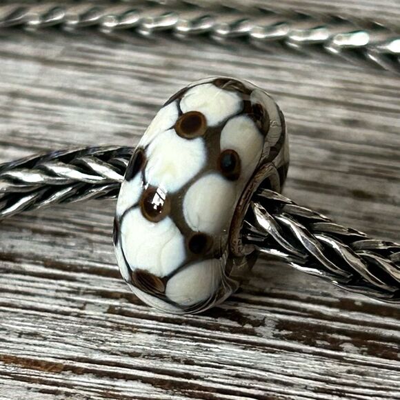 TROLLBEADS Gray & Cream Unique LAA 925S NEW! The Bead before the ‘Harvest’ - Picture 2 of 7